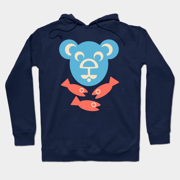 CUTE BEAR AND FISH Friendly Kawaii Kids Wild Forest Animal - UnBlink Studio by Jackie Tahara Hoodie by UnBlink Studio by Jackie Tahara